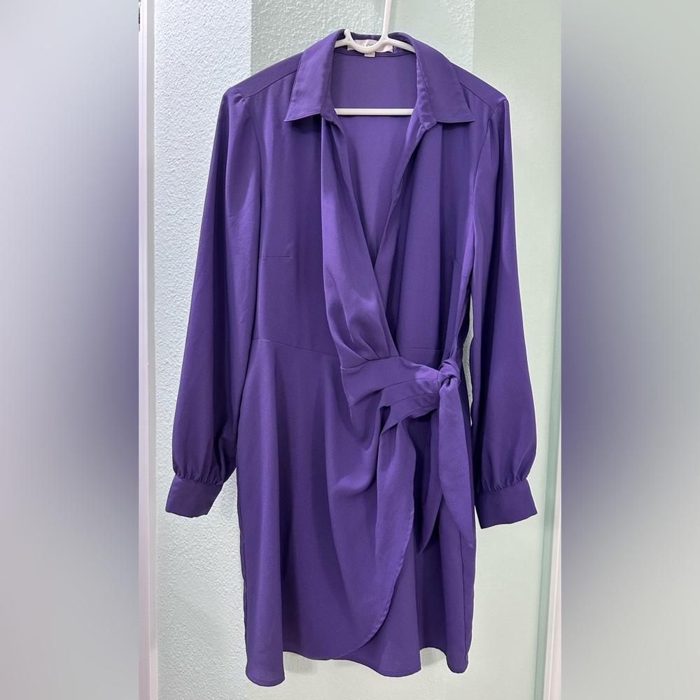 LOFT Deep Purple Wrap Dress, 10.
